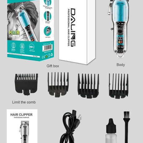 Powerful cordless 100-240v hair clipper rechargeable professional barber hair trimmer for men electric hair cutting machine kit - Oshi.pk - Buy & Sell Online