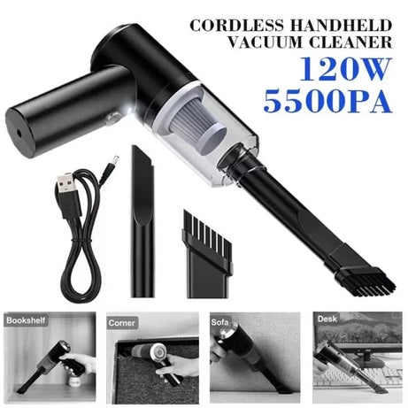Powerful Rechargeable 2 In 1 Dual Mode Cordless Handheld Wireless Handy Portable light weight Vacuum Cleaner with LED Light, Dust Collection Lighting - Oshi.pk - Buy & Sell Online