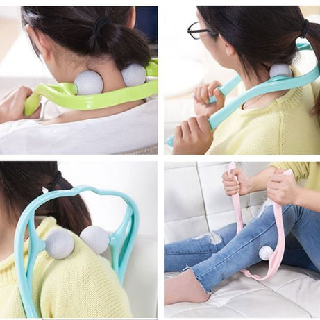 Pressure Point Therapy Massager Comfortable Neck Massager Roller Shoulder Back Pain Ball Deep Tissue Dual Trigger Point Lightweight Portable - Oshi.pk - Buy & Sell Online