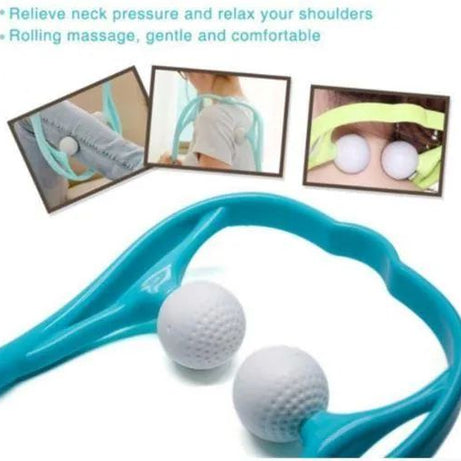 Pressure Point Therapy Massager Comfortable Neck Massager Roller Shoulder Back Pain Ball Deep Tissue Dual Trigger Point Lightweight & Portable - Oshi.pk - Buy & Sell Online