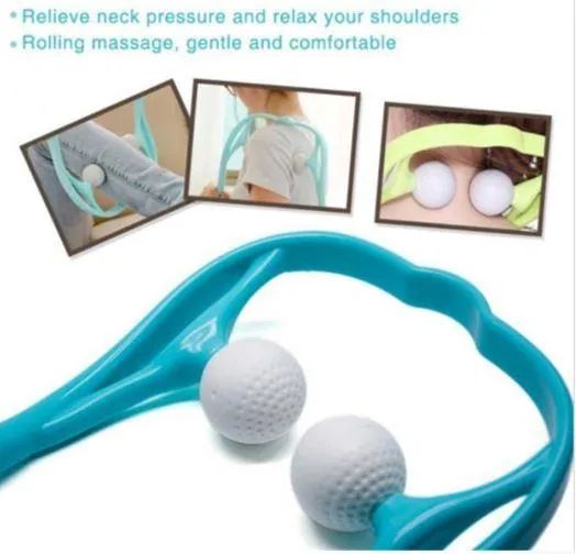 Pressure Point Therapy Massager Comfortable Neck Massager Roller Shoulder Back Pain Ball Deep Tissue Dual Trigger Point Lightweight & Portable - Oshi.pk - Buy & Sell Online