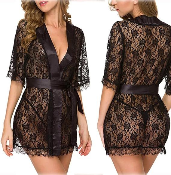 Pretty Wrap 2-Pcs Net Bridal Nightwear with Silk Panty For Girls and Women - BLACK - Oshi.pk - Buy & Sell Online