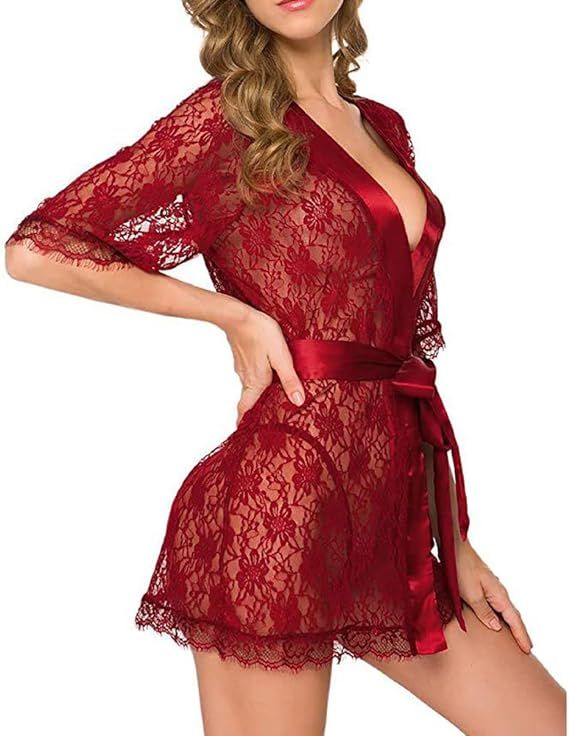 Pretty Wrap 2-Pcs Net Bridal Nightwear with Silk Panty For Girls and Women - MAROON - Oshi.pk - Buy & Sell Online