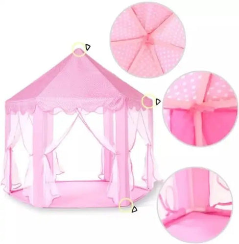 Princess Castle Tent For Girls Fairy Play Tents for Kids Hexagon Playhouse Toys For Children Or Toddlers Indoor Or Outdoor Games - Oshi.pk - Buy & Sell Online