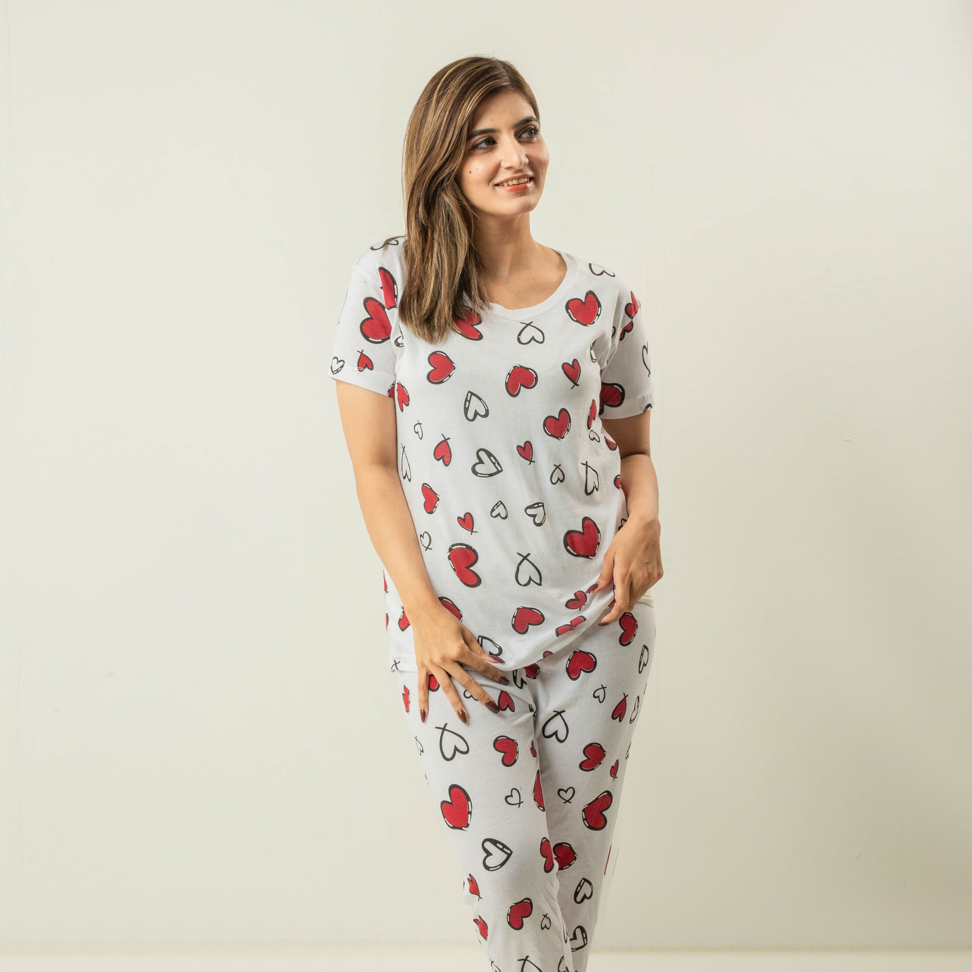 Printed Cotton Ladies Sleep Dress Night Wear With Shirt And Trouser - Oshi.pk - Buy & Sell Online