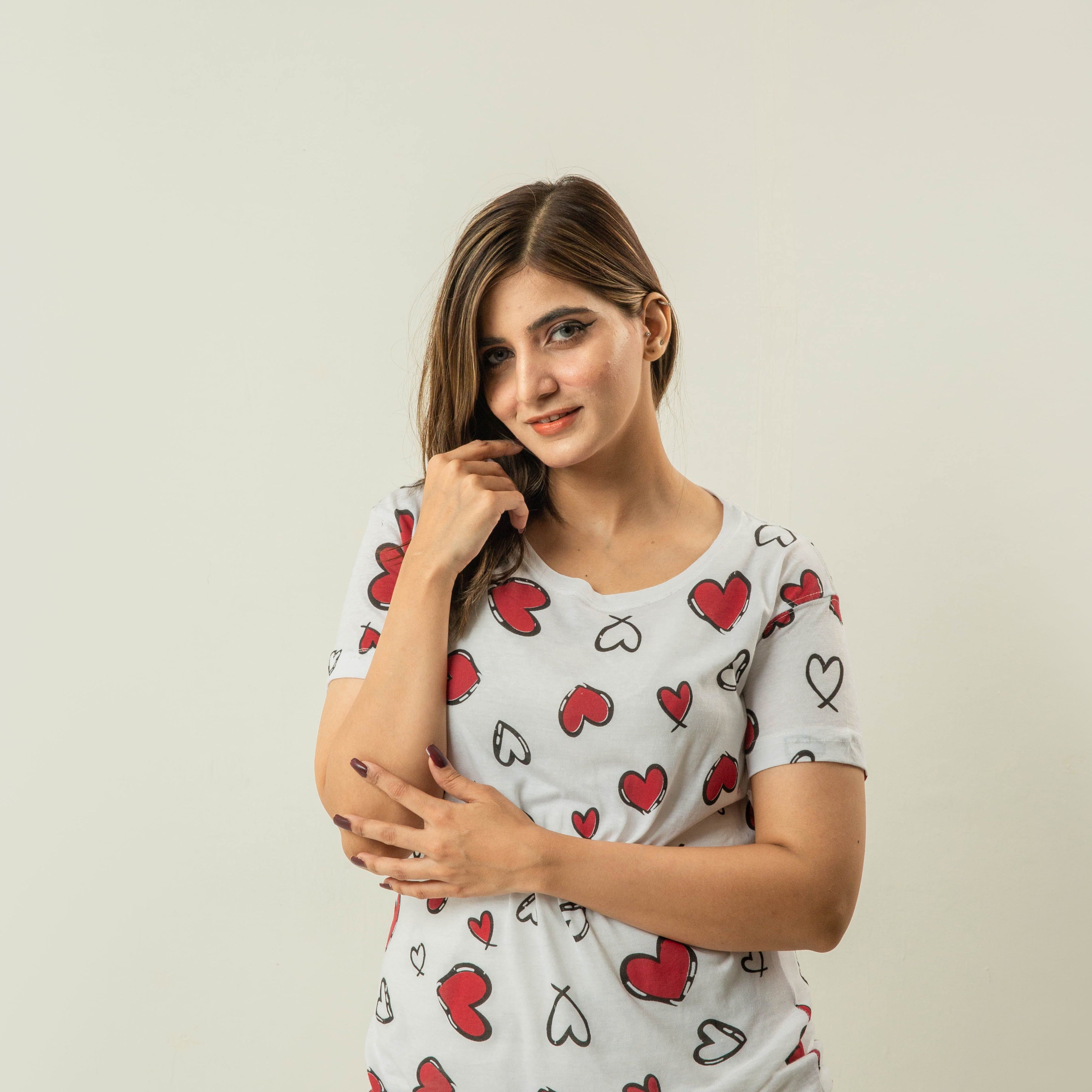 Printed Cotton Ladies Sleep Dress Night Wear With Shirt And Trouser - Oshi.pk - Buy & Sell Online