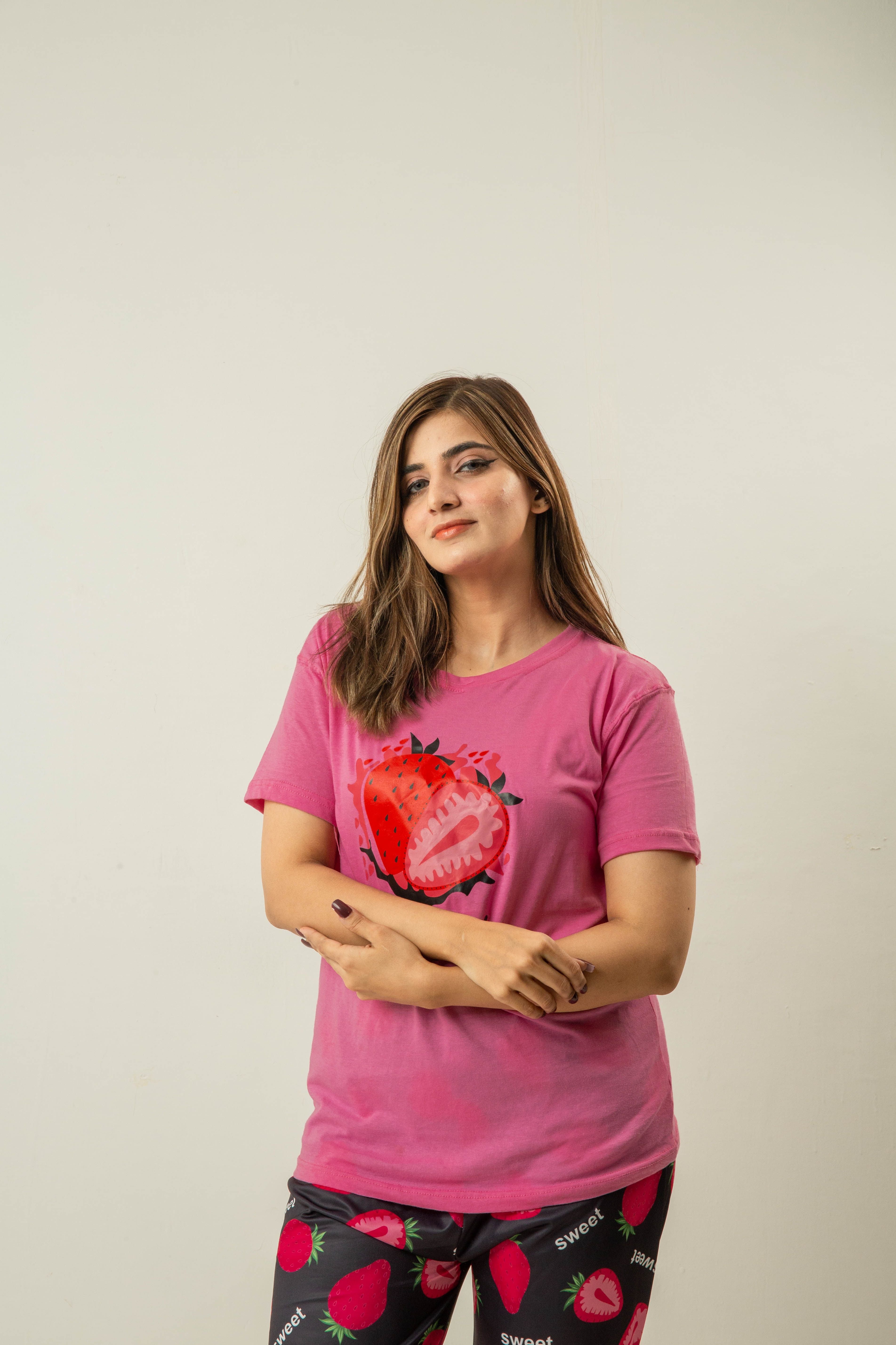 Printed Cotton Ladies Sleep Dress Night Wear With Shirt And Trouser - Oshi.pk - Buy & Sell Online