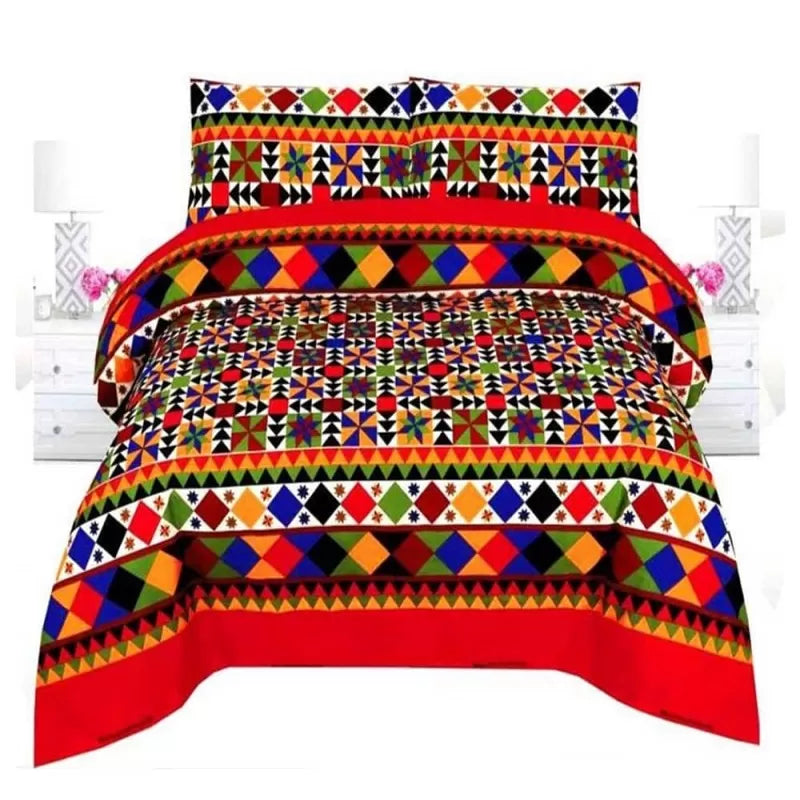 Printed King Size Bedsheet Set with Pillow cover Cotton BedSheet(3D) Gift Pack - Oshi.pk - Buy & Sell Online