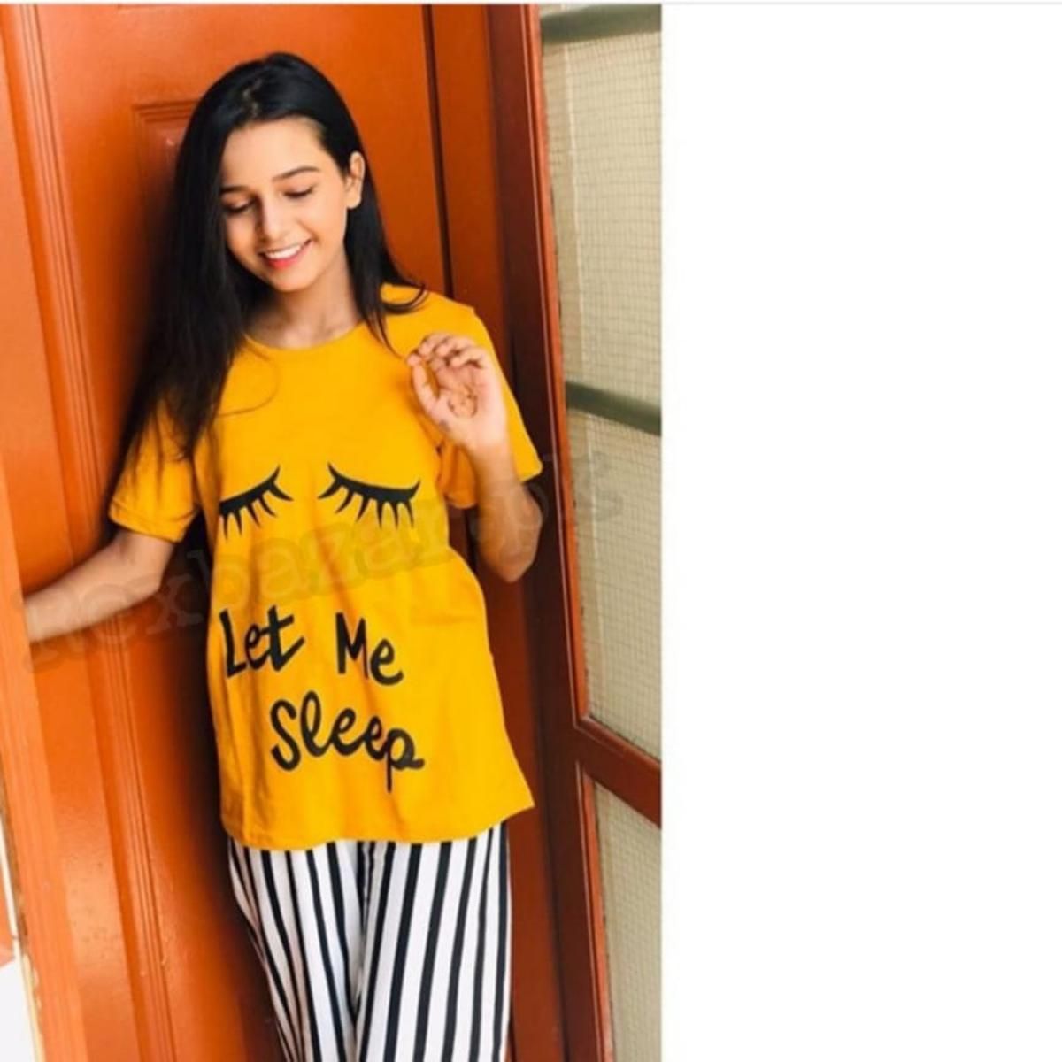 Let Me Sleep Print Half Sleeves Night Suit for her - Oshi.pk - Buy & Sell Online