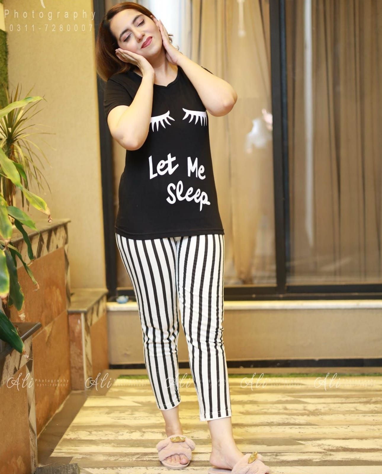 Let Me Sleep Print Half Sleeves Night Suit for her - Oshi.pk - Buy & Sell Online