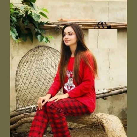 Red Rabbit Printed Night Dress For Her - Oshi.pk - Buy & Sell Online