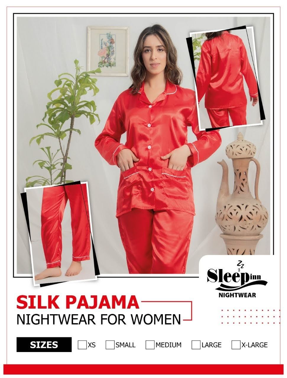 Plain Silk Night Dress For Her - Oshi.pk - Buy & Sell Online