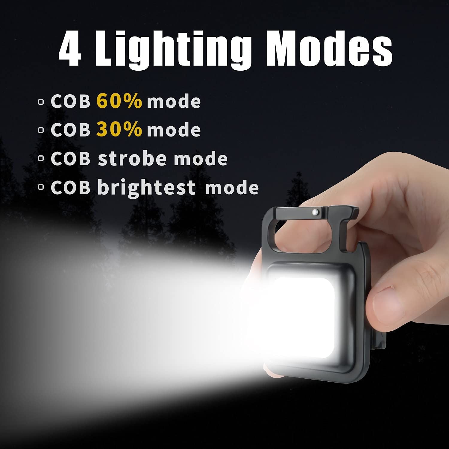 Pristar Small LED Flashlight 800 Lumens COB Rechargeable Keychain Mini Flashlight 4 Light Modes Portable Pocket Light with Folding Bracket Bottle Open - Oshi.pk - Buy & Sell Online