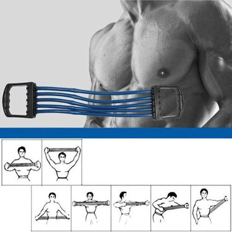 Profession Elastic Fitness Resistance Band Multifunctional Adjustable Chest Expander Hand Muscle Exerciser Training Fitness Tool - Oshi.pk - Buy & Sell Online