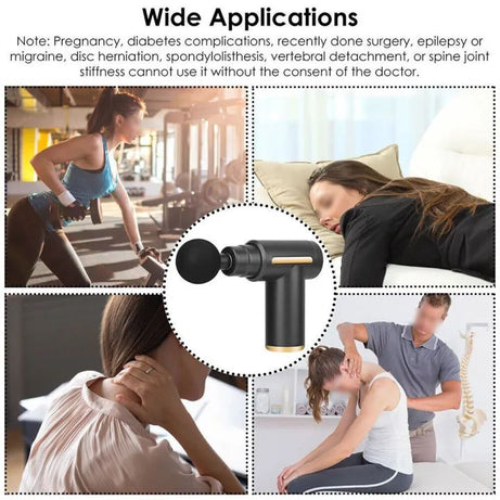 Professional Deep Tissue Massage Gun High Torque Muscle Relaxer Portable Ergonomic Design Ultra Compact Fashionable Perfect for Back Neck - Oshi.pk - Buy & Sell Online