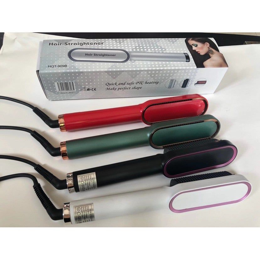 Professional Electric Hair Straightener Brush Heated Comb Straight & Curly Styling Tool - Oshi.pk - Buy & Sell Online