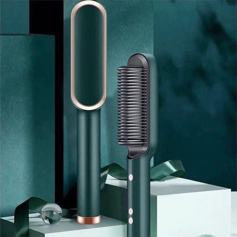 Professional Electric Hair Straightener Brush Heated Comb Straight & Curly Styling Tool - Oshi.pk - Buy & Sell Online