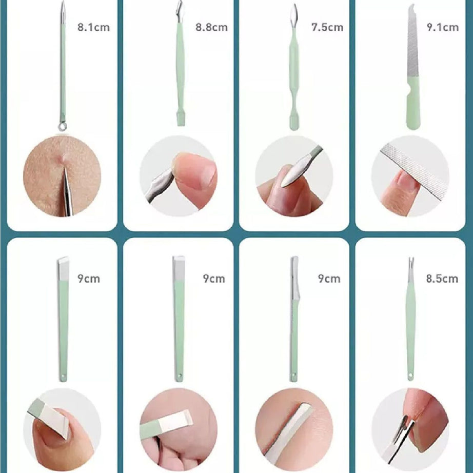 Professional Manicure Pedicure Nail Care Set Cutter Cuticle Clippers 16 Kit Case - Oshi.pk - Buy & Sell Online