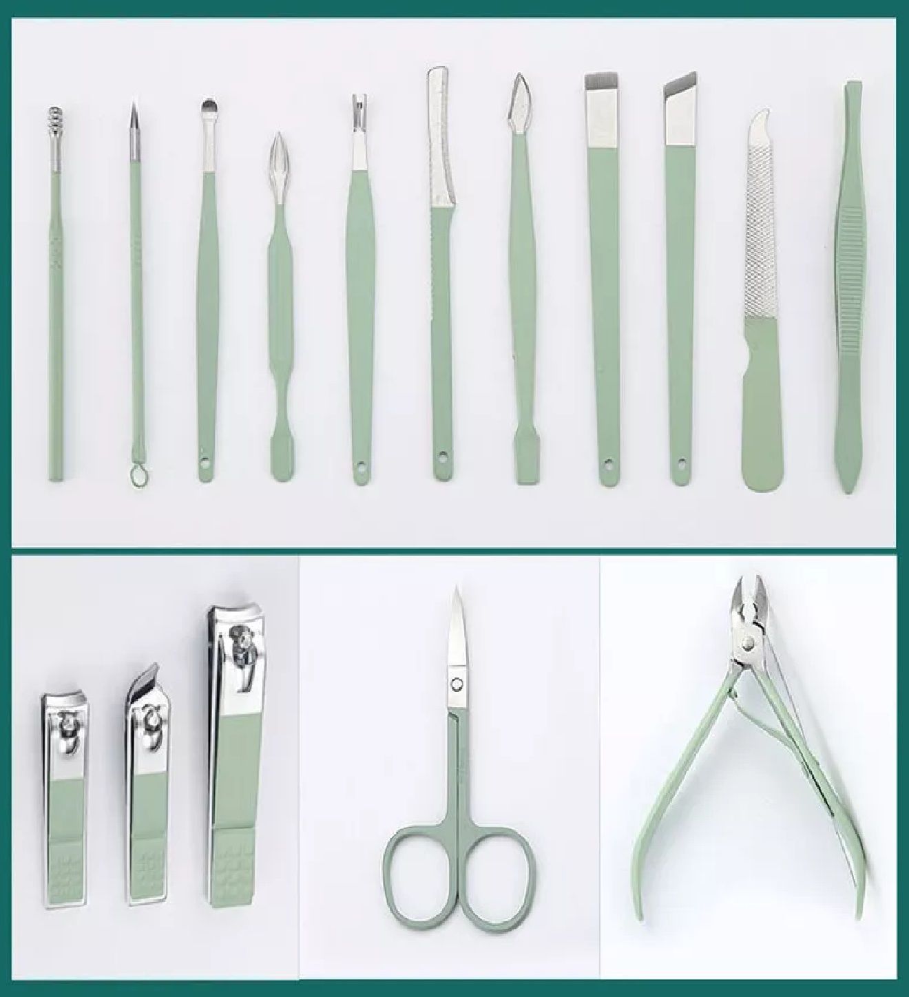 Professional Manicure Pedicure Nail Care Set Cutter Cuticle Clippers 16 Kit Case - Oshi.pk - Buy & Sell Online