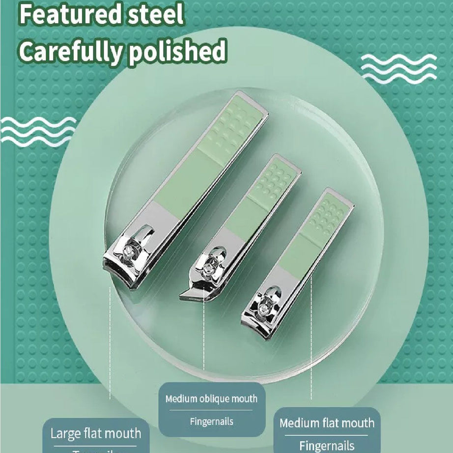 Professional Manicure Pedicure Nail Care Set Cutter Cuticle Clippers 16 Kit Case - Oshi.pk - Buy & Sell Online