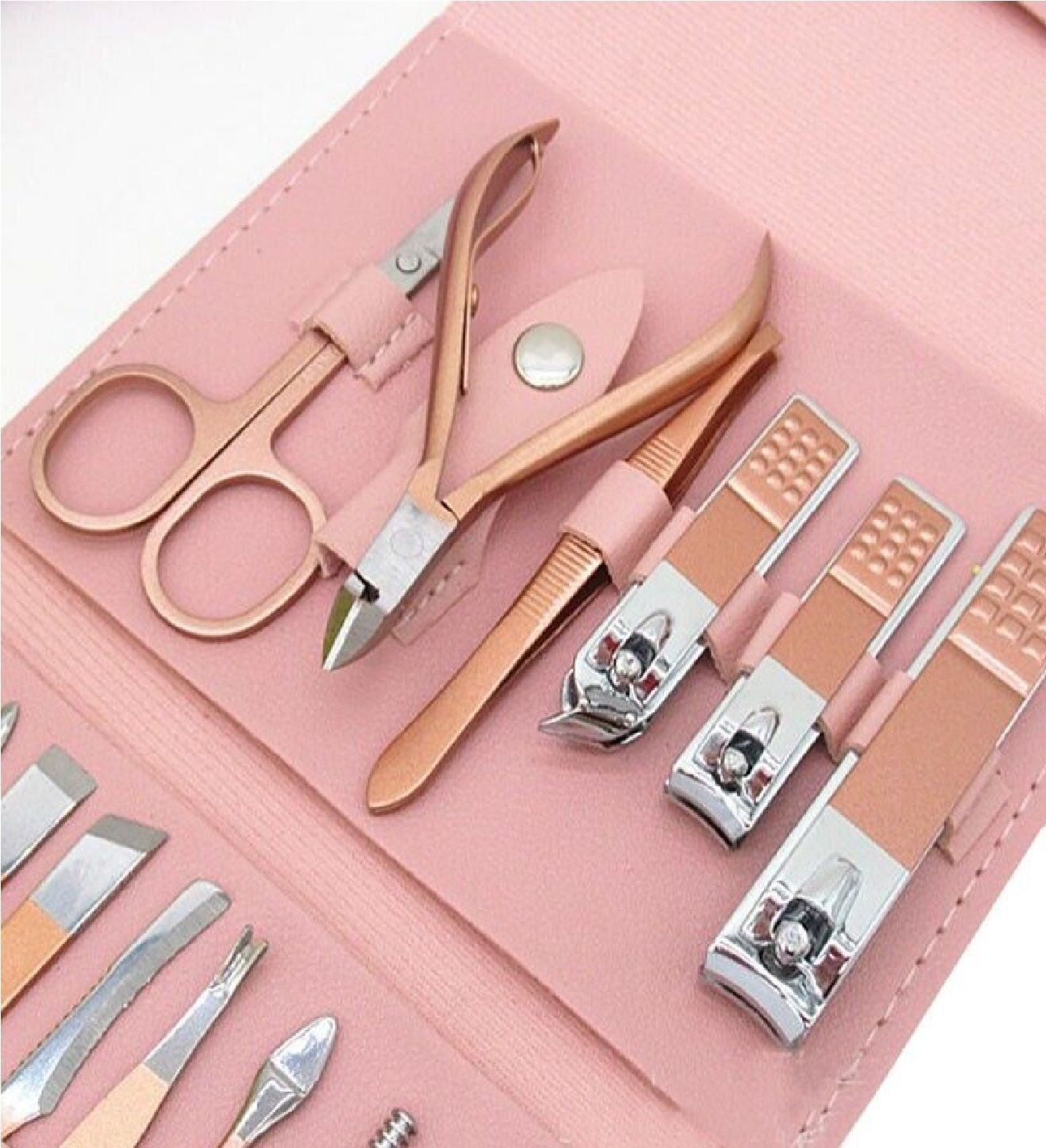 Professional Manicure Pedicure Nail Care Set Cutter Cuticle Clippers 16 Kit Case - Oshi.pk - Buy & Sell Online