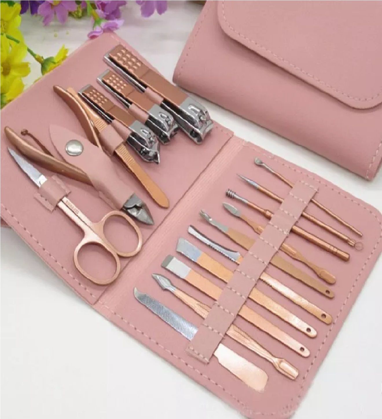 Professional Manicure Pedicure Nail Care Set Cutter Cuticle Clippers 16 Kit Case - Oshi.pk - Buy & Sell Online