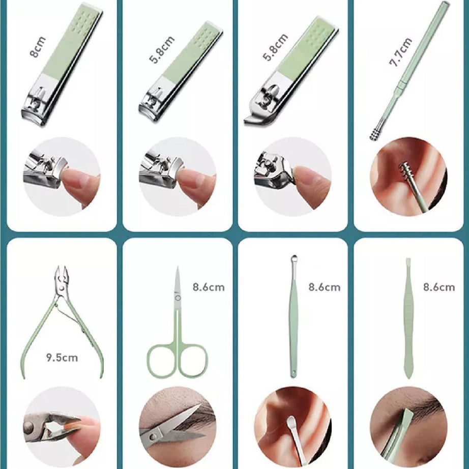 Professional Manicure Pedicure Nail Care Set Cutter Cuticle Clippers 16 Kit Case - Oshi.pk - Buy & Sell Online