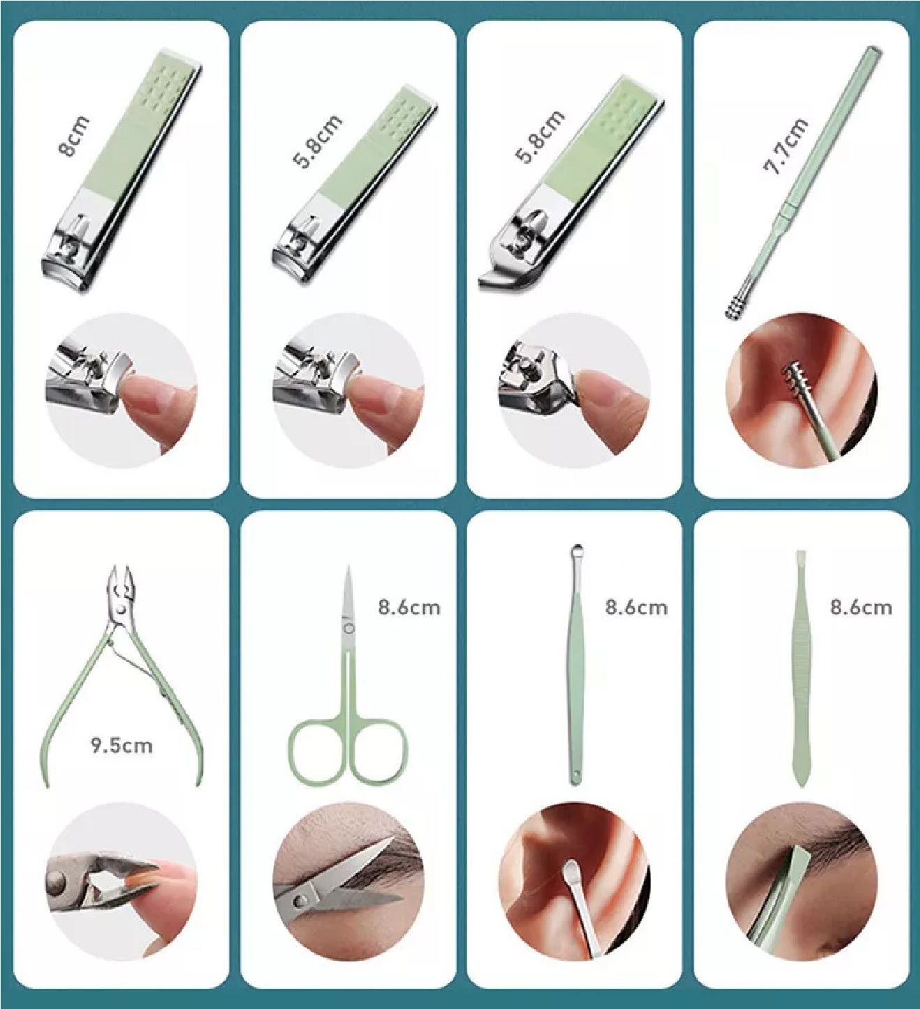 Professional Manicure Pedicure Nail Care Set Cutter Cuticle Clippers 16 Kit Case - Oshi.pk - Buy & Sell Online