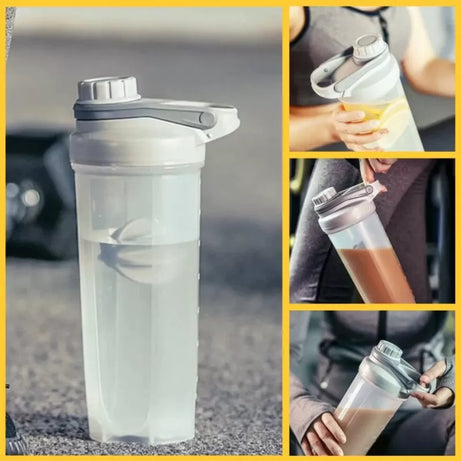 Protein Shaker Bottle Sports Gym Water Bottle Multi-Purpose Shaker with Mix Ball Blender Bottle BPA Free Plastic Easy Grip Leak Proof 700ml - Oshi.pk - Buy & Sell Online