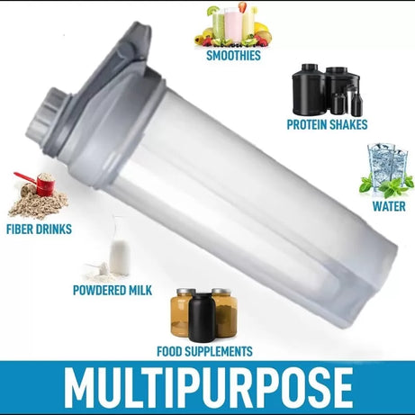 Protein Shaker Bottle Sports Gym Water Bottle Multi-Purpose Shaker with Mix Ball Blender Bottle BPA Free Plastic Easy Grip Leak Proof 700ml - Oshi.pk - Buy & Sell Online