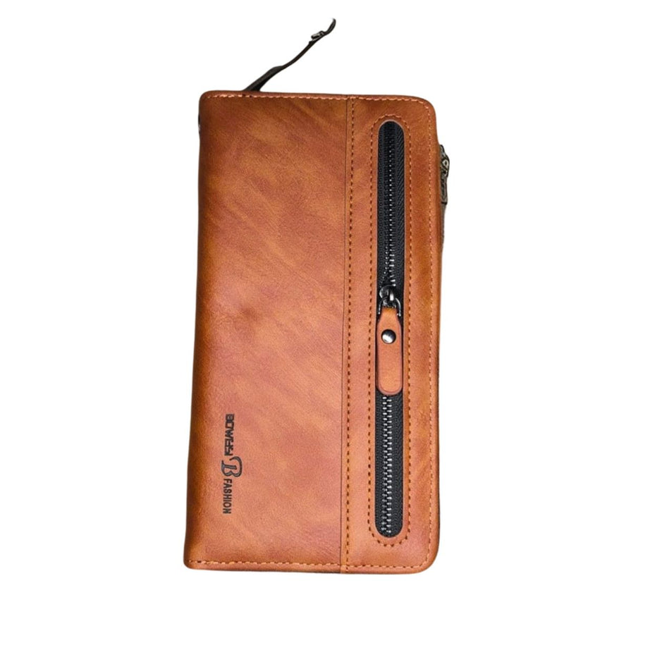 Boweisi Fashionable Convenience PU Leather Wallet Dual Zippers with Wristlets and Handbags - Oshi.pk - Buy & Sell Online