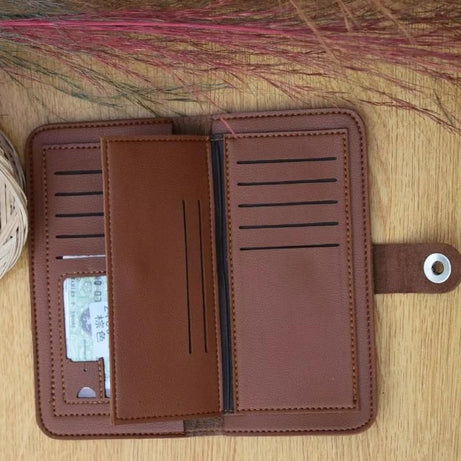 Dunbollu Slim Long PU Leather Wallet For Men With Zip - Card Holder Gents Wallet's - Oshi.pk - Buy & Sell Online