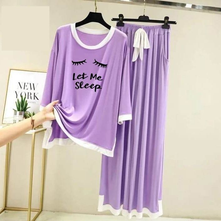 Purple Delight Cozy Cotton Jersey Night Dress - Oshi.pk - Buy & Sell Online