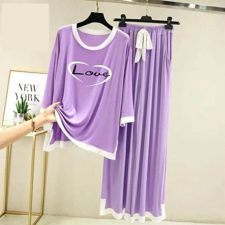 Purple Delight Cozy Cotton Jersey Night Dress - Oshi.pk - Buy & Sell Online