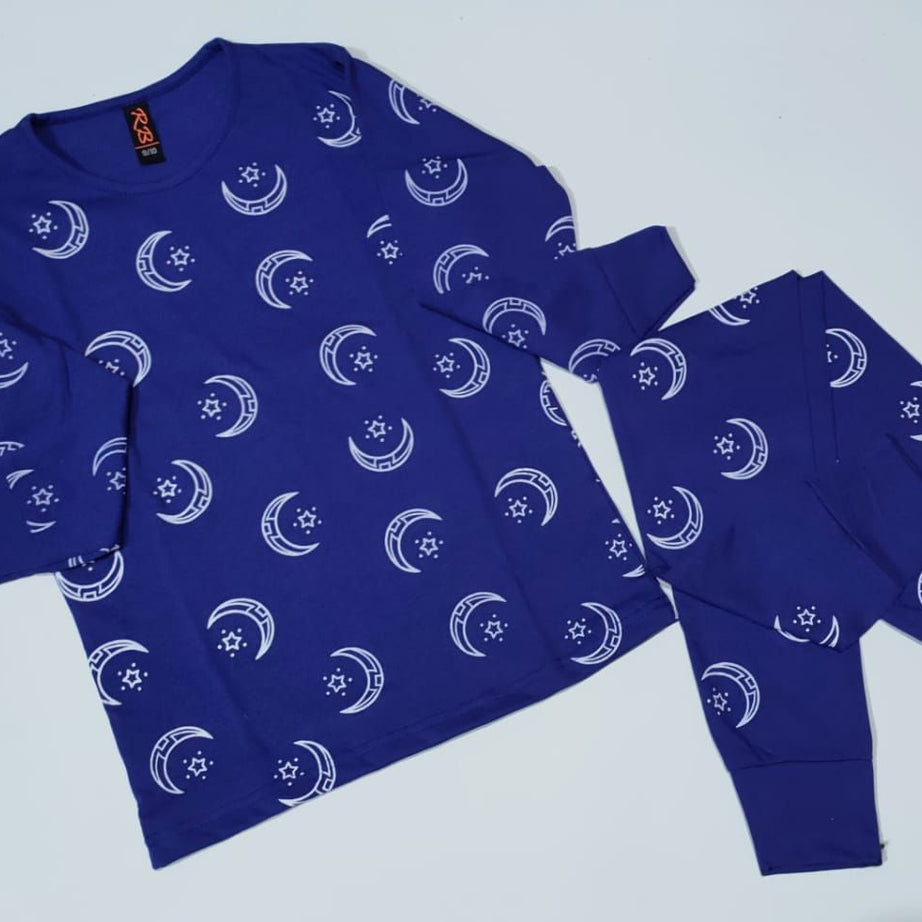 Purple Moon Star Printed Kids Night Suit