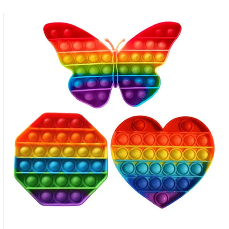 Push Pop Bubble Fidget Spinner Pop It Silicone Toy Rainbow Square , Butter fly - Oshi.pk - Buy & Sell Online