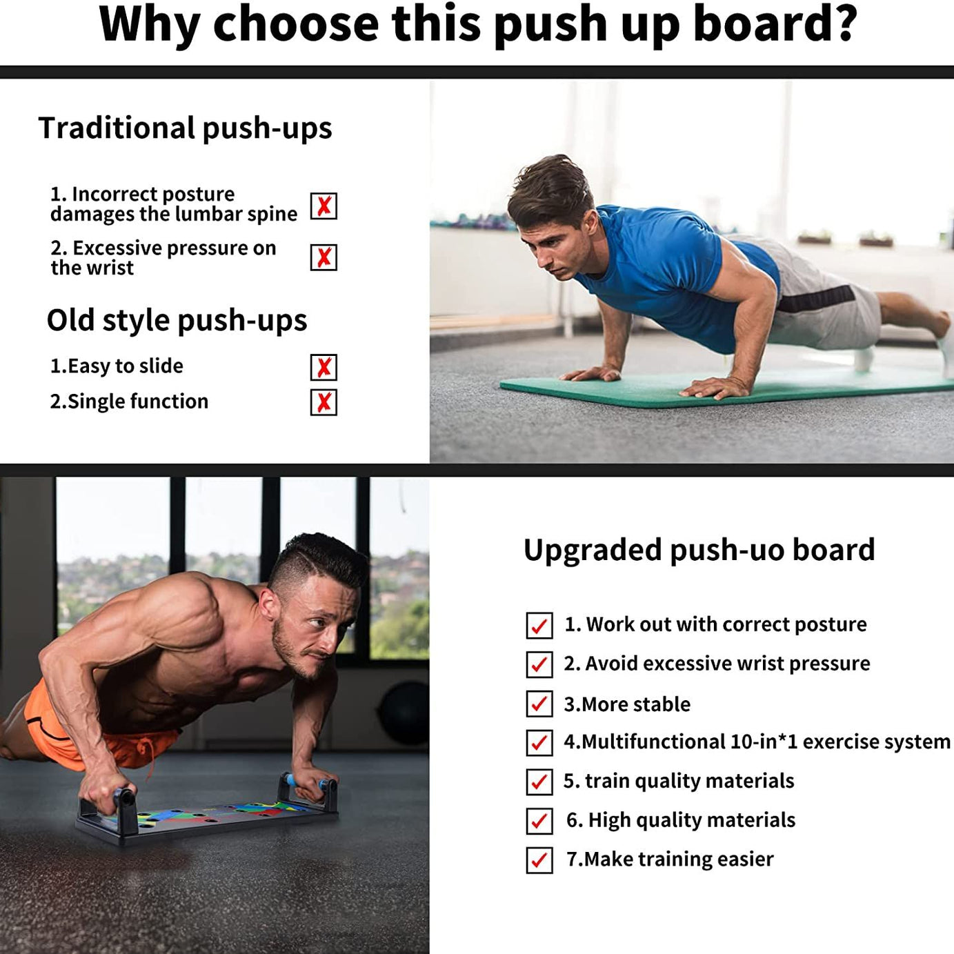 Push Up Board 9 in 1 Home Workout Professional Equipment Pushup Stand for Floor Exercise Grip Chest Back Sholders Arm Abdominal Triceps Muscle Trainin - Oshi.pk - Buy & Sell Online