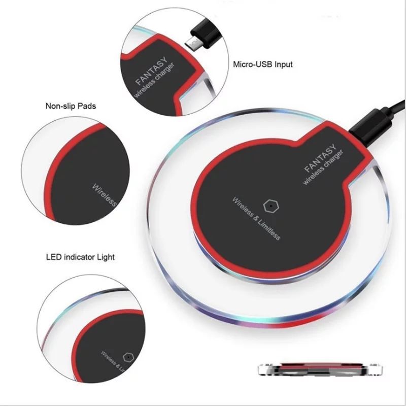 Qi Wireless Charger Charging Pad for Android iPhone X/8/Plus Samsung S9/S8/S8+/Note 8/S7 - Oshi.pk - Buy & Sell Online