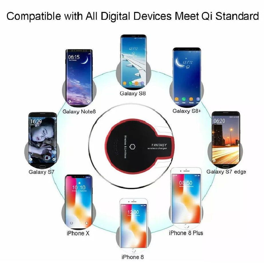 Qi Wireless Charger Charging Pad for iPhone 11/Pro/Max/XS/8/Galaxy Note 10/S10 - Oshi.pk - Buy & Sell Online