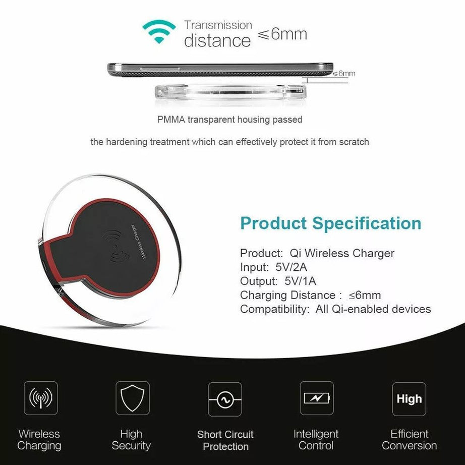 Qi Wireless Charger Charging Pad for iPhone 11/Pro/Max/XS/8/Galaxy Note 10/S10 - Oshi.pk - Buy & Sell Online