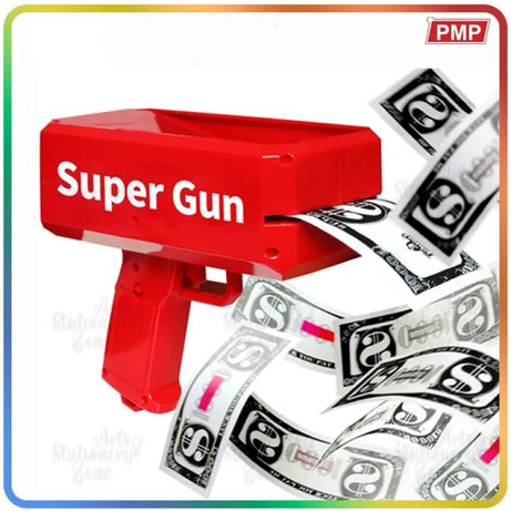Rain Money Gun Paper Spary Machine Toy Gun Money Gun with 100 Pcs Play Money Cash Gun Party Supplies - Oshi.pk - Buy & Sell Online