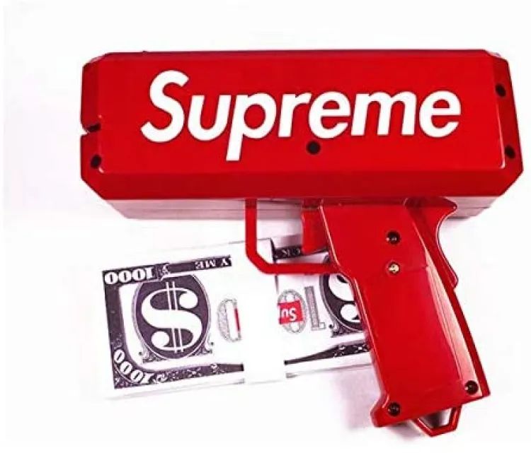 Rain Money Gun Paper Spary Machine Toy Gun Money Gun with 100 Pcs Play Money Cash Gun Party Supplies - Oshi.pk - Buy & Sell Online