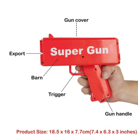 Rain Money Gun Paper Spary Machine Toy Gun Money Gun with 100 Pcs Play Money Cash Gun Party Supplies - Oshi.pk - Buy & Sell Online