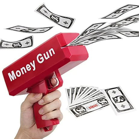 Rain Money Gun Paper Spary Machine Toy Gun Money Gun with 100 Pcs Play Money Cash Gun Party Supplies - Oshi.pk - Buy & Sell Online