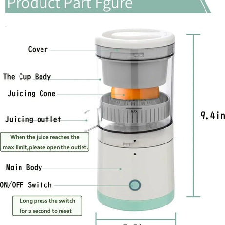Rechargable Citrus Juicer Machines Fruit Electric Orange Juicer Squeezer USB Rechargeable Easy Press Lemon Lime Orange Grapefruit Juice Squeezer Easy - Oshi.pk - Buy & Sell Online