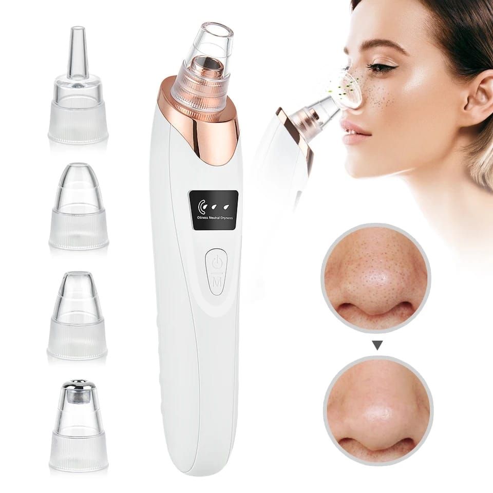 Rechargeable 5-in-1 Blackhead and Acne Removal Vacuum: Unleash Your Skin's Radiance with Our Ultimate Facial Beauty Solution! - Oshi.pk - Buy & Sell Online