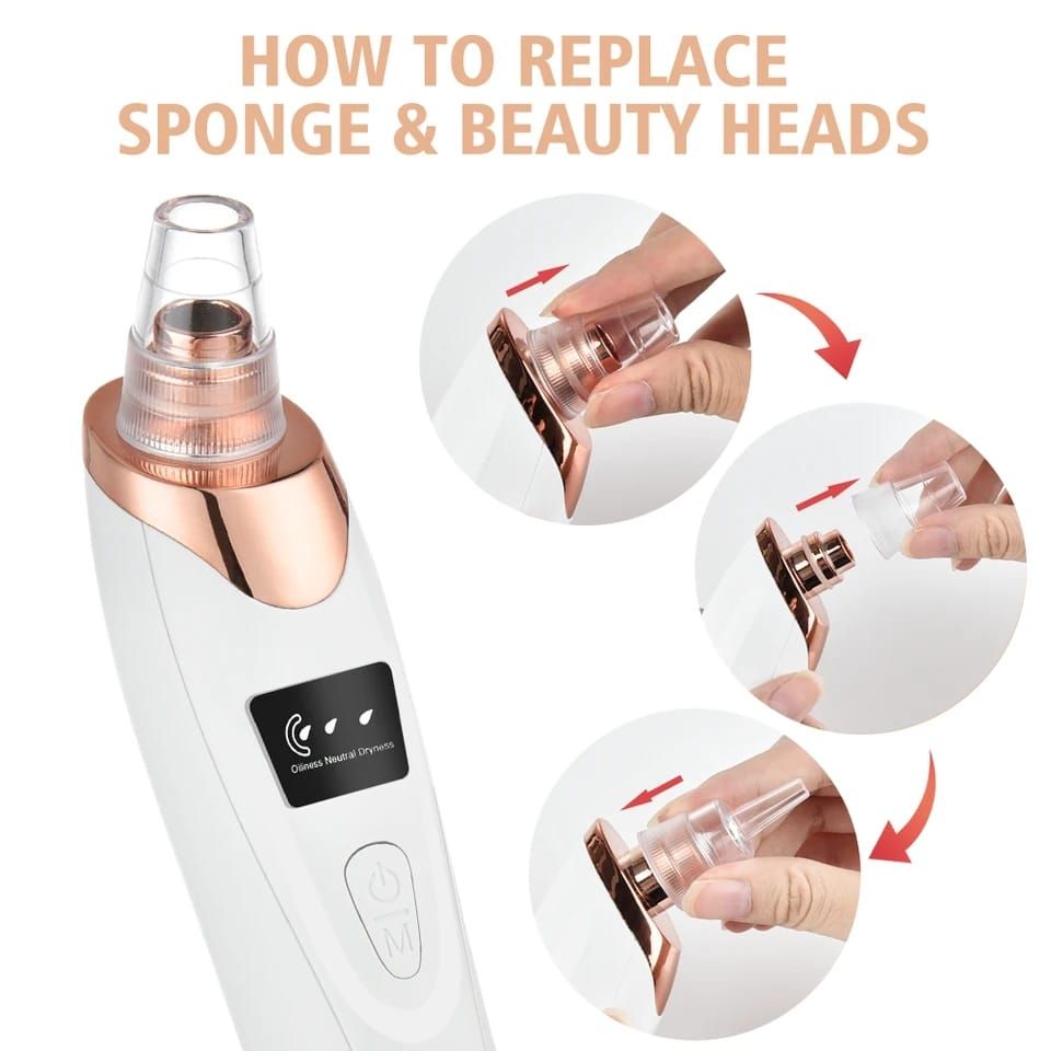 Rechargeable 5-in-1 Blackhead and Acne Removal Vacuum: Unleash Your Skin's Radiance with Our Ultimate Facial Beauty Solution! - Oshi.pk - Buy & Sell Online
