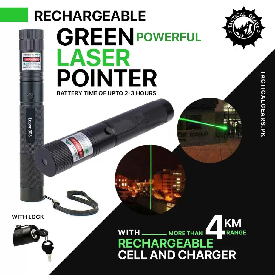 Rechargeable Powerful Green Laser Pointer – with more then 4 KM Range - Oshi.pk - Buy & Sell Online