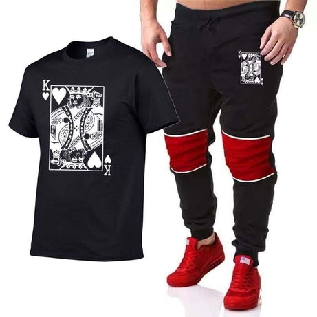 Red Patch Style Summer Tshirt and Trouser Tracksuit - Oshi.pk - Buy & Sell Online