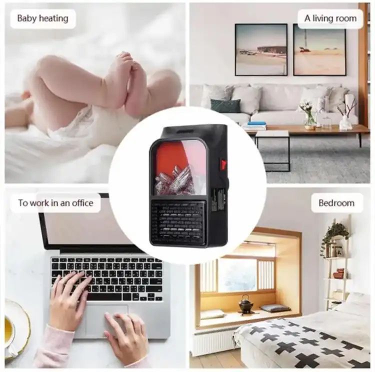Remote Control Winter New Flame Heater Heater Household Mini Heater Bedroom Office Dormitory Mobile Small Air Conditioner - Oshi.pk - Buy & Sell Online